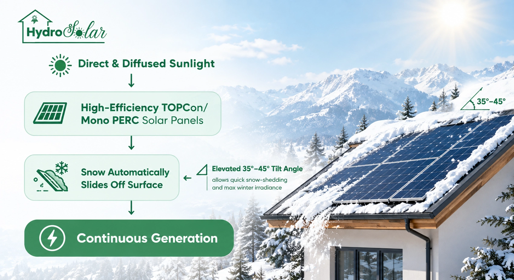 Tilt angle for installing solar panels for maximum efficiency in Kashmir